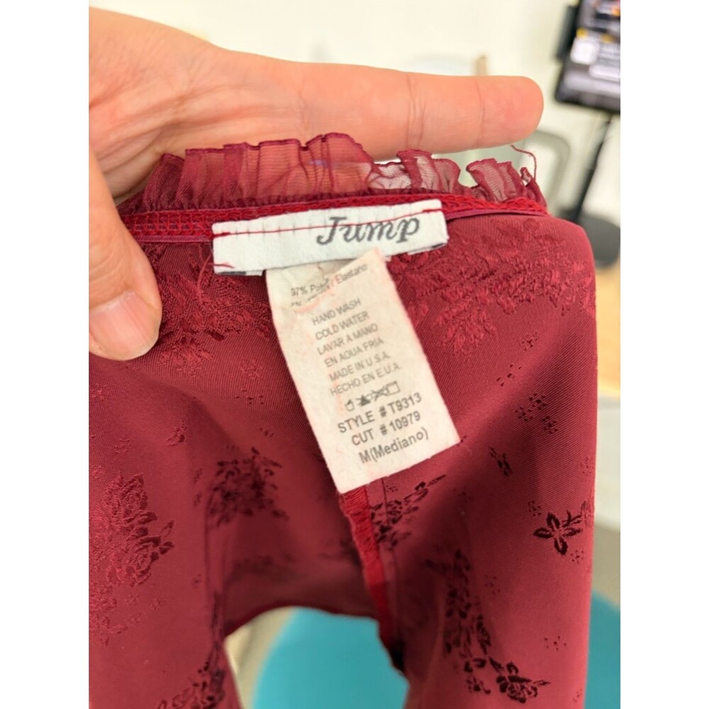 Jump Burgundy Satin Brocade Strapless Corset - Picture 5 of 5
